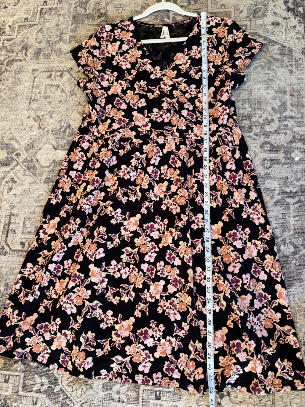 Pact Fit & Flare Crossover Organic Cotton, Floral Dress, Size XXL - Picture 7 of 11